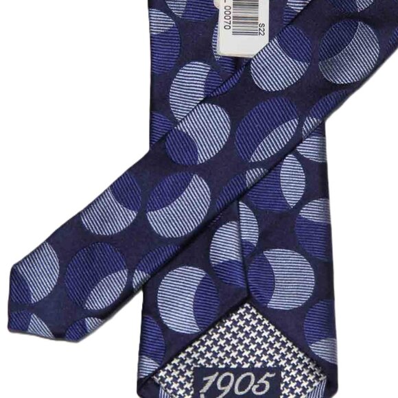Jos A Bank 1905 Silk Tie Navy Blue Gray Floral Men's Long - Picture 2 of 2